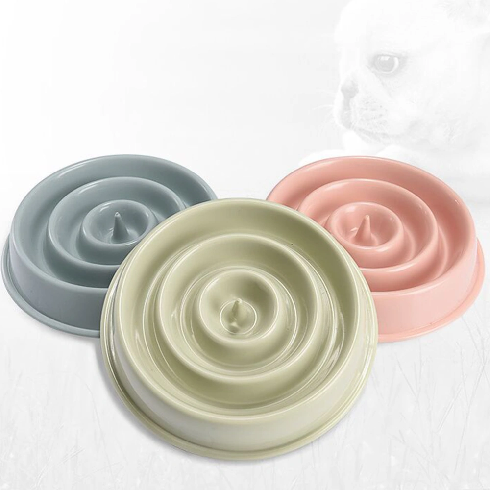 PP Plastic Pet Slow Feeder Bowl Food Container for Home Cats Small Medium Dogs Feeding Device (Pink)