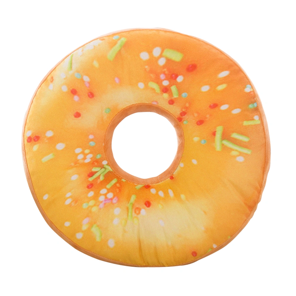 3D Donut Pillow Cosy Seat Back Stuffed Cushion Doughnut Throw Pillow Plush Toy for Living Room Bedroom Home Decor 40cm (Mango)