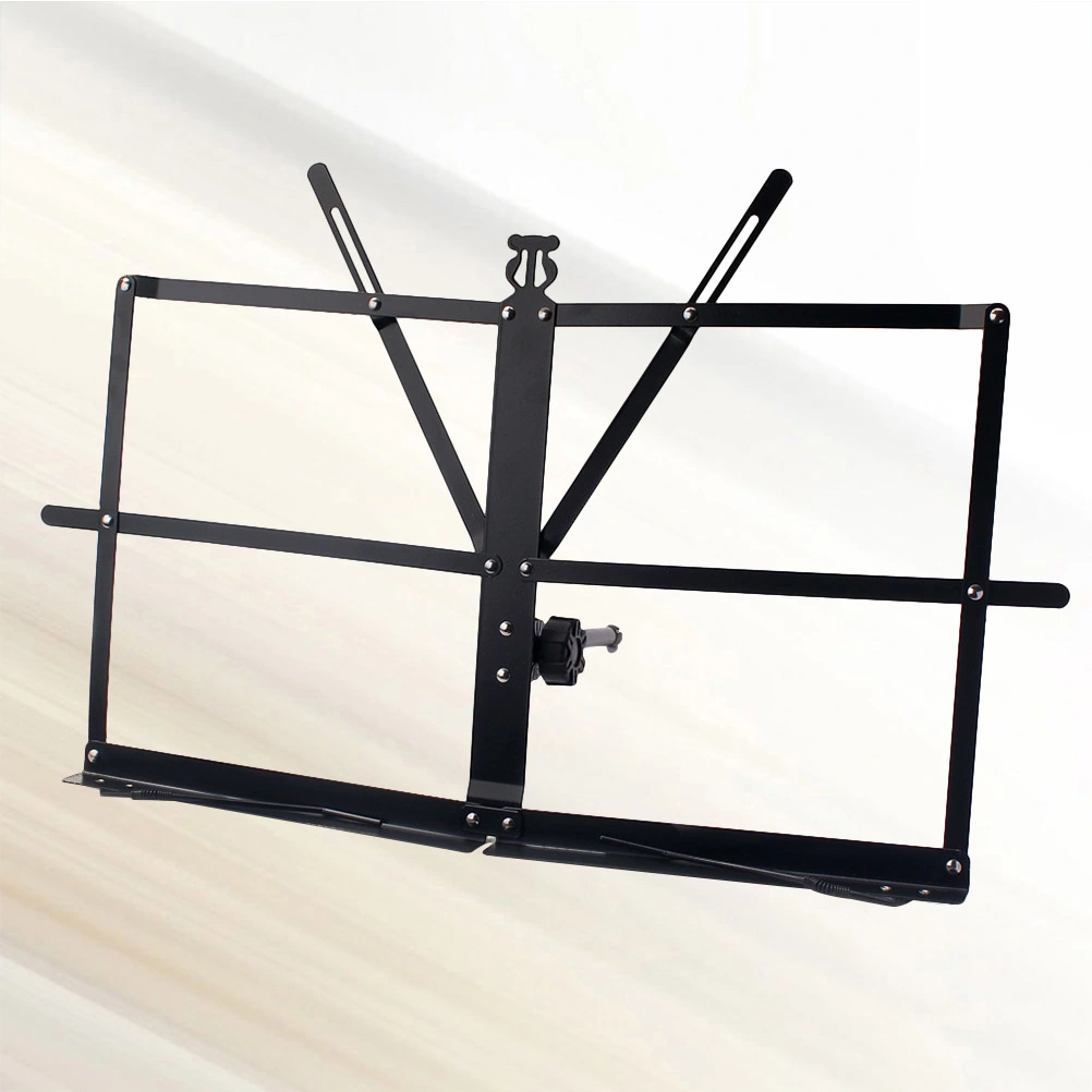 TC01 Folding Tabletop Music Stand Metal Sheet Music Holder Foldable for Guitar Piano Violin Guitar Parts Accessories (Black)