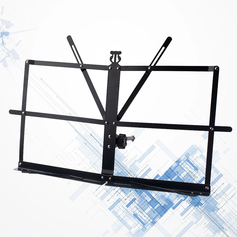 TC01 Folding Tabletop Music Stand Metal Sheet Music Holder Foldable for Guitar Piano Violin Guitar Parts Accessories (Black)