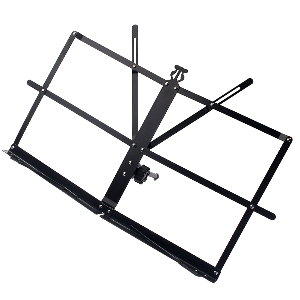 TC01 Folding Tabletop Music Stand Metal Sheet Music Holder Foldable for Guitar Piano Violin Guitar Parts Accessories (Black)