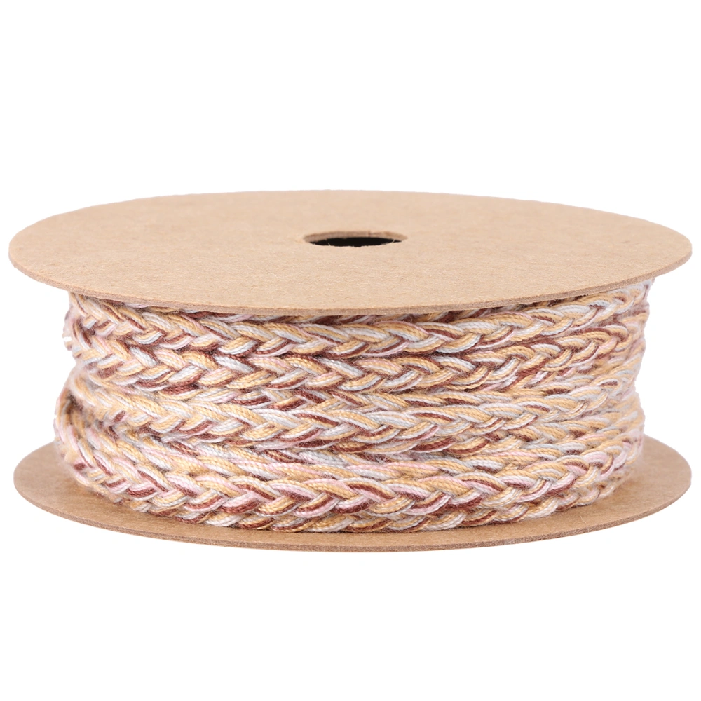 1 Roll Rope Gradient Color Multi-functional Braided Cotton Rope Costume Waist Rope for DIY Art Doll Braid Costume (Coffee)