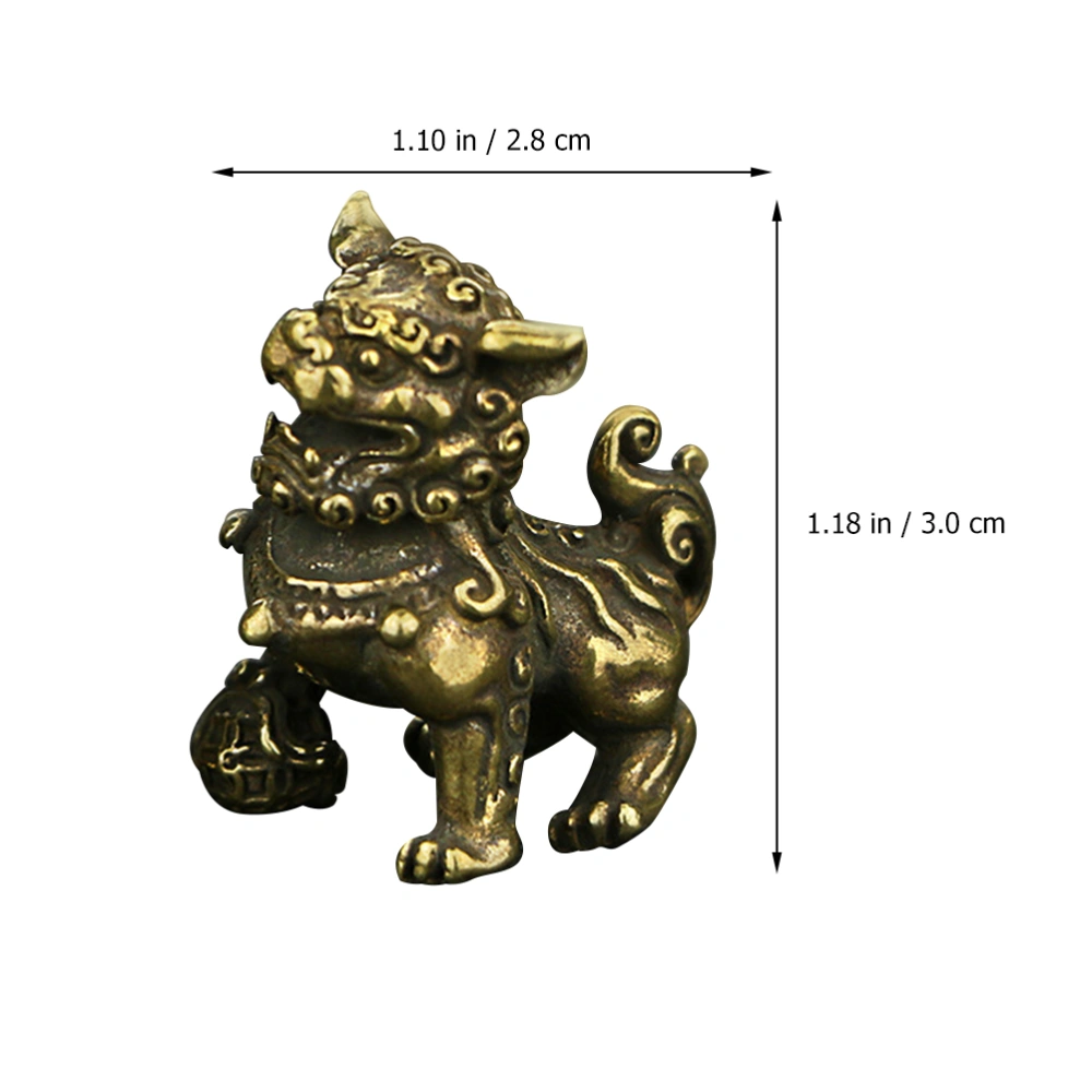 1 Pair Feng Shui Lion Ornament Desktop Lion Adornment Copper Lion Decor