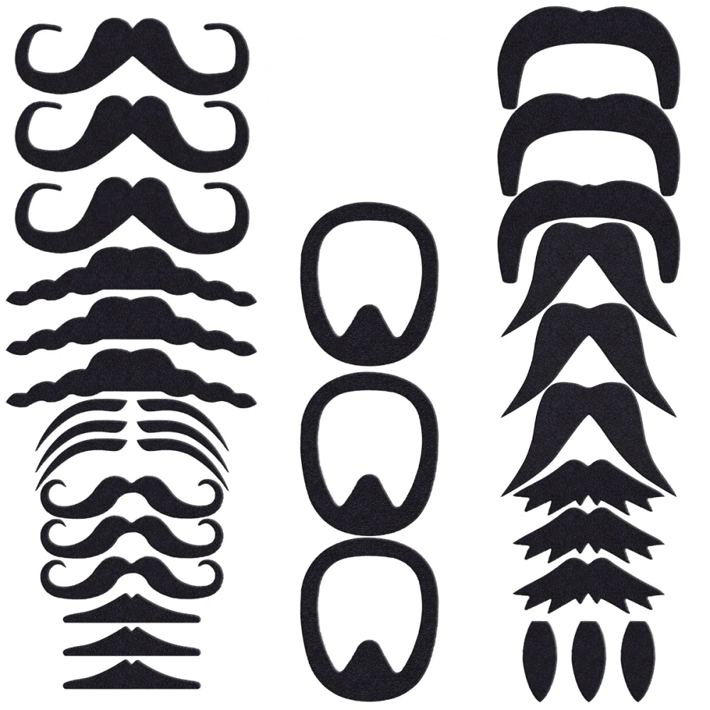 TINKSKY 30 Pcs Fake Mustaches Novelty Realistic Self Adhesive Mustaches for Costume Masquerade Party Performance(Black)