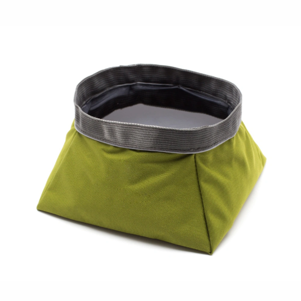 Collapsible Travel Bowl Dog Cat Bowl 2 in 1 Pet Food and Water Feeding Bowl for Outdoor (Green)