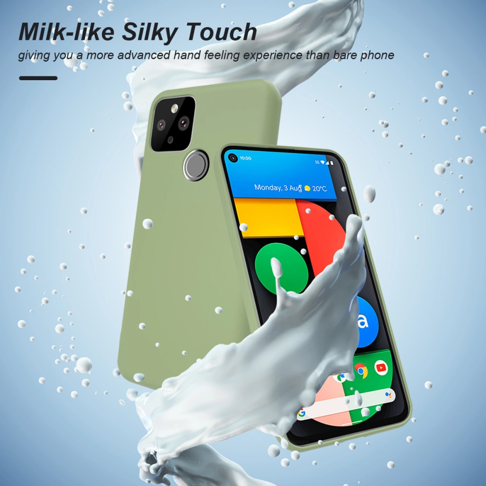 Liquid Silicone Phone Shell with Lanyard Compatible for Pixel 4a 5G