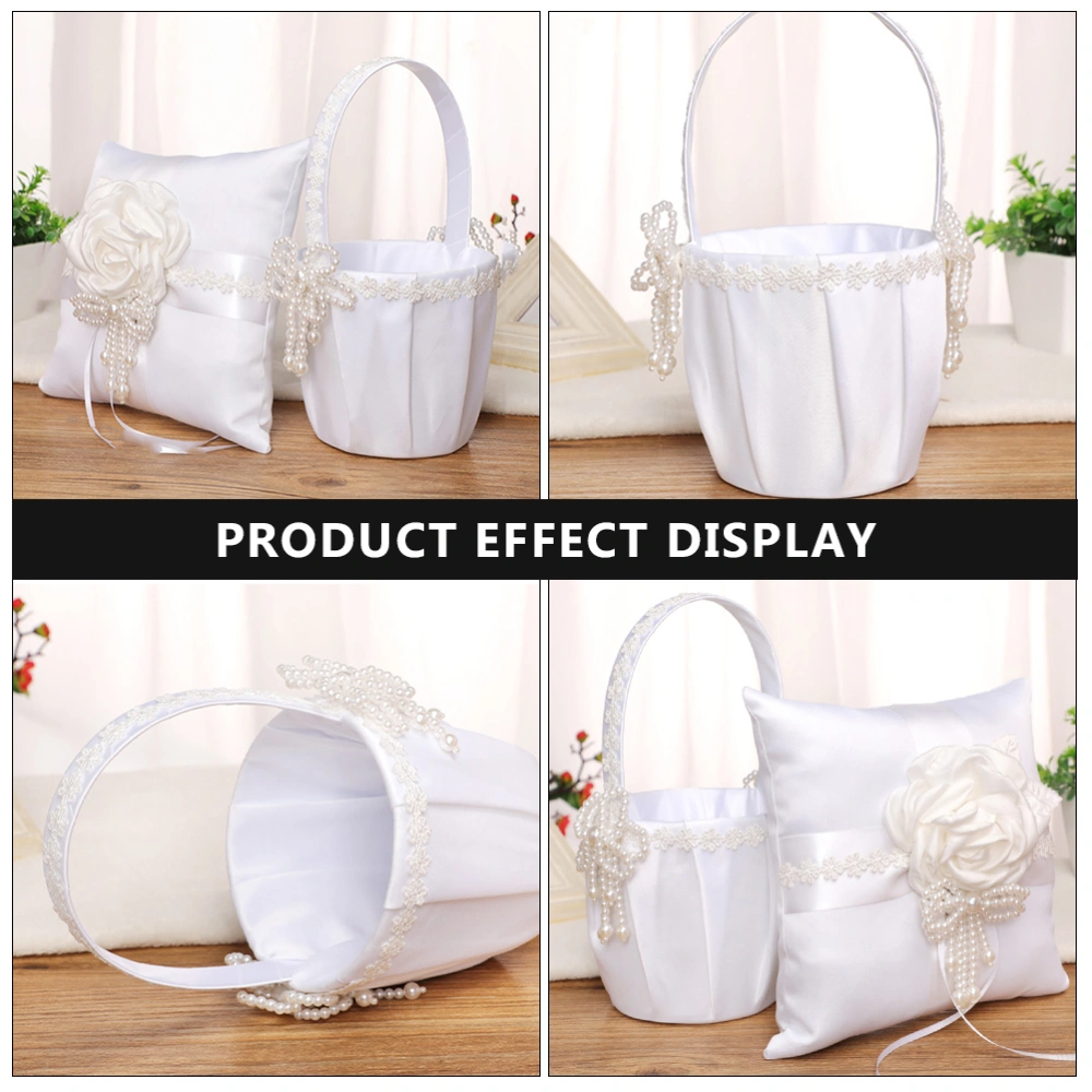 1pc Flower Girl Sprinkles Flower Basket Cloth Wedding Flower Basket Cloth Basket