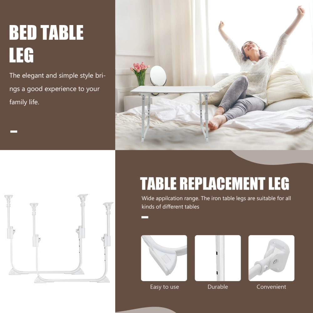 1 Pair Folding Table Legs Bed Self-locking U-shaped Folding Table Legs Liftable Table Legs