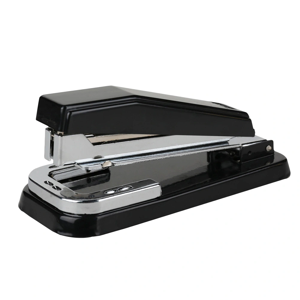 Desktop Stapler 360 Degree Rotation Classic Simple Stapler Stationery Supplies for Home Office School (Black, No Stapling Nail)