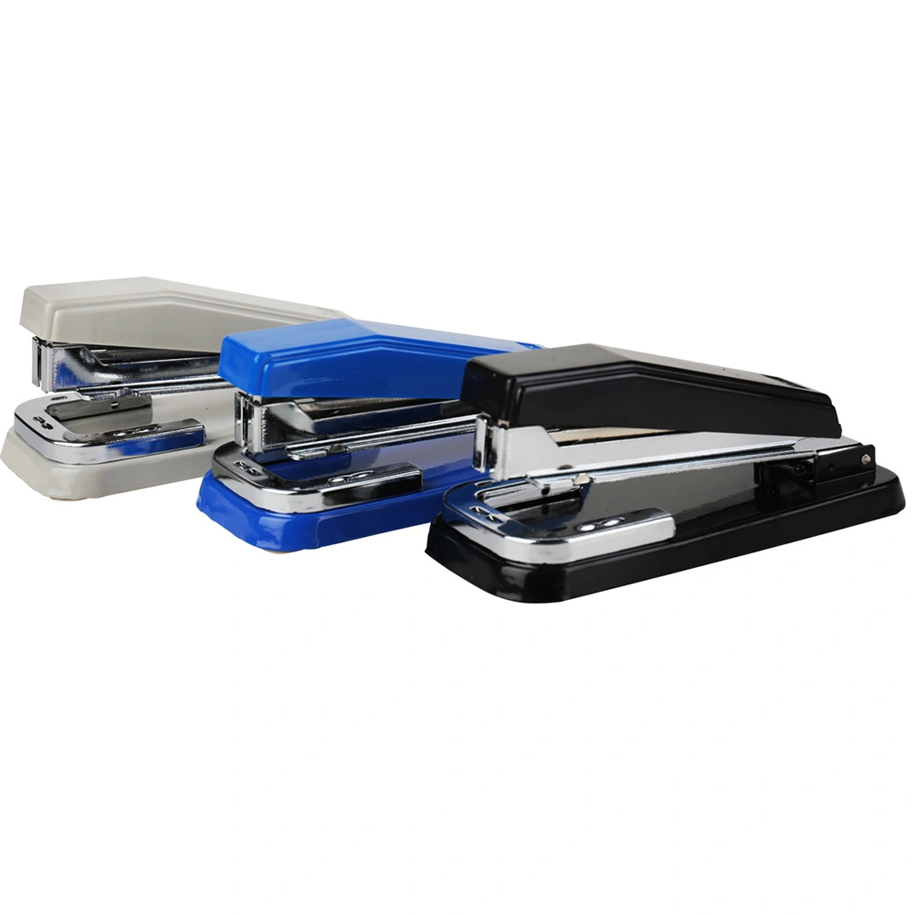 Desktop Stapler 360 Degree Rotation Classic Simple Stapler Stationery Supplies for Home Office School (Black, No Stapling Nail)