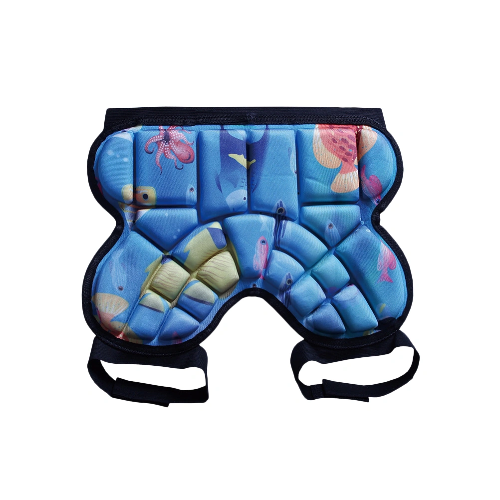 Ice Skating Hockey Girdles Snowboarding Hip Pad Stretchy Hockey Pants Safety Sports Pants for Kids(Blue)