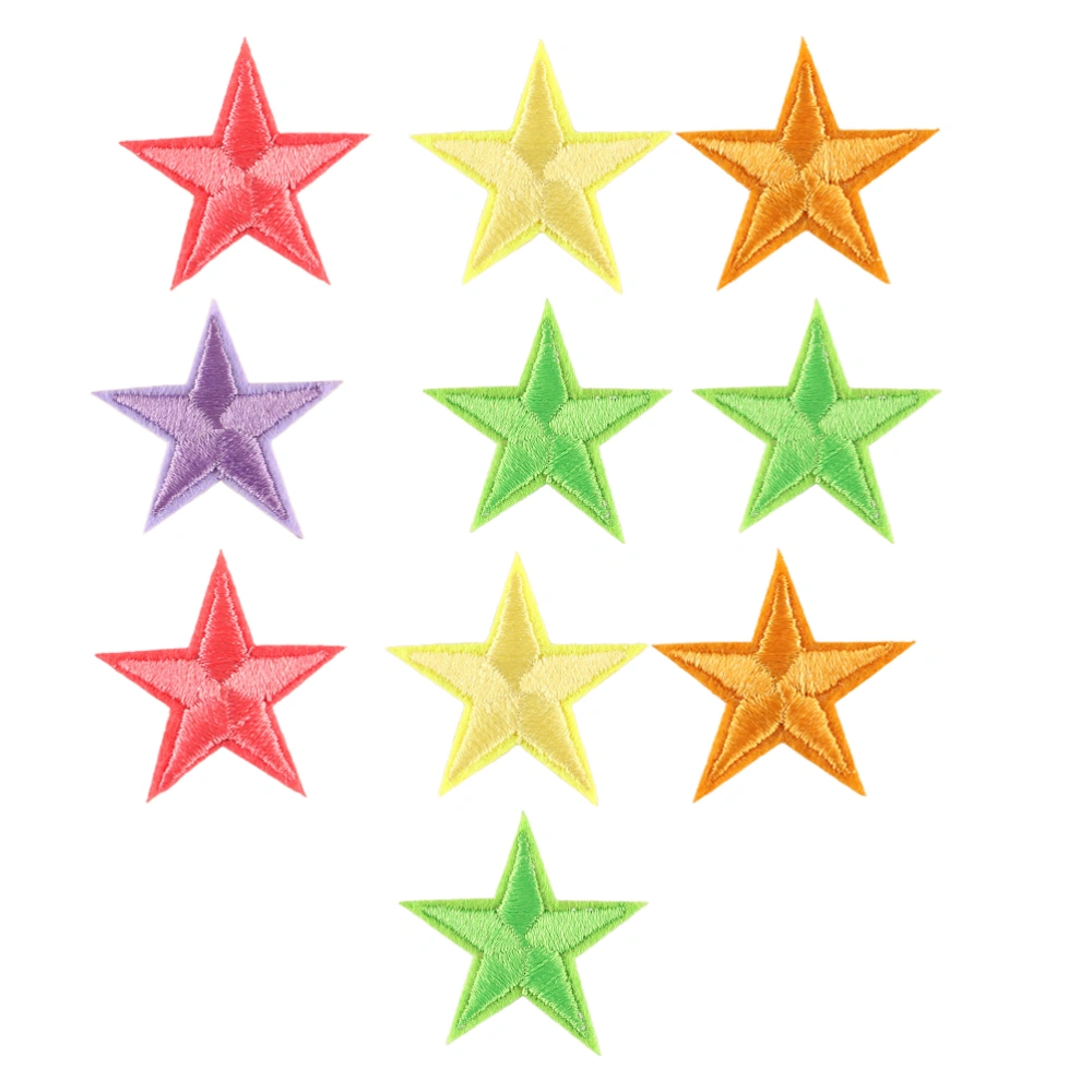 33pcs Star Shaped Clothes Patches Clothing Repair Pastes Embroidery Sewing Supplies for Home Shop