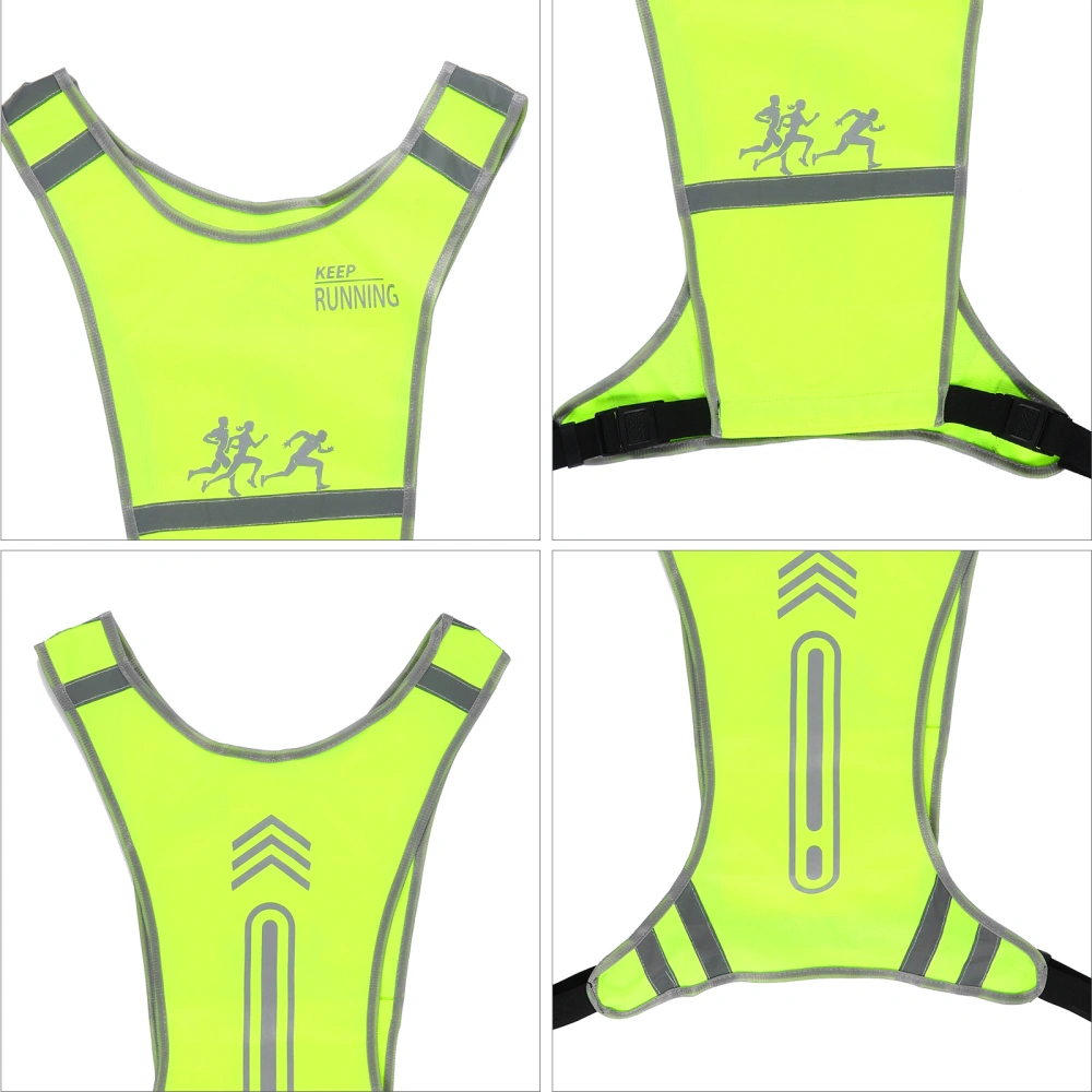 1pc Adjustable Reflective Running Vest Lightweight Safety Vests for Cycling