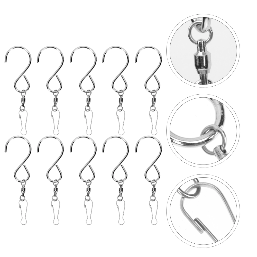 10Pcs Storage Hangers Decorative Storage Hooks Wind Chime Hooks (Silver)