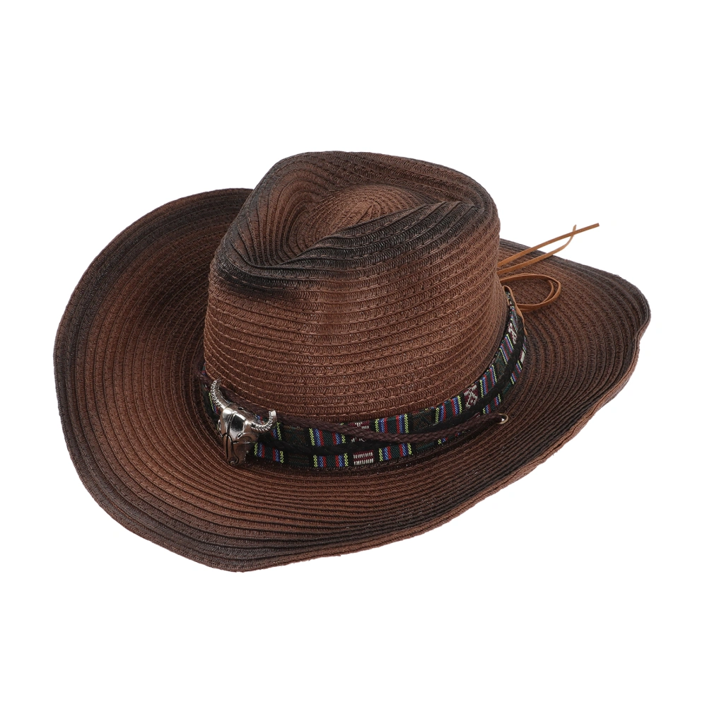 Vintage Cowboy Hat Papyrus Cowboy Hat with Adjustable Neck  String Costume Accessories