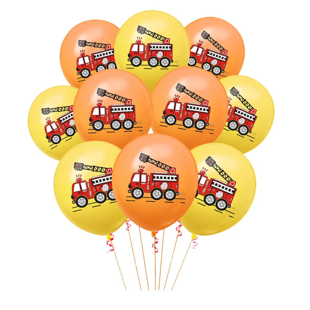 20PCS 12 Inches Fire Truck Printing Balloons Cartoon Fire Fighting Truck Pattern Balloons Fire Truck Theme Birthday Party Decoration  Durable Fire Truck Latex Balloons Decor Fire Truck Theme Party Supplies for Birthday Party