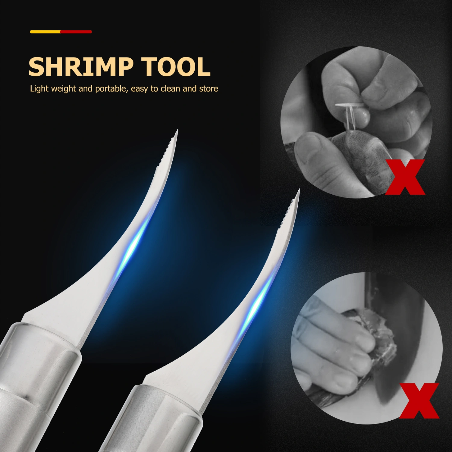 2pcs Shrimp Deveiner Tools Shrimp Cleaner Sharping Gadgets Kitchen Shrimp Gadget