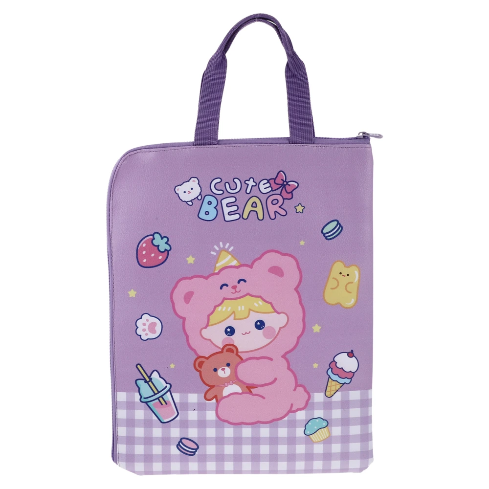 Cartoon A4 Document Bag Waterproof Document File Storage Bag Test Papers Bag