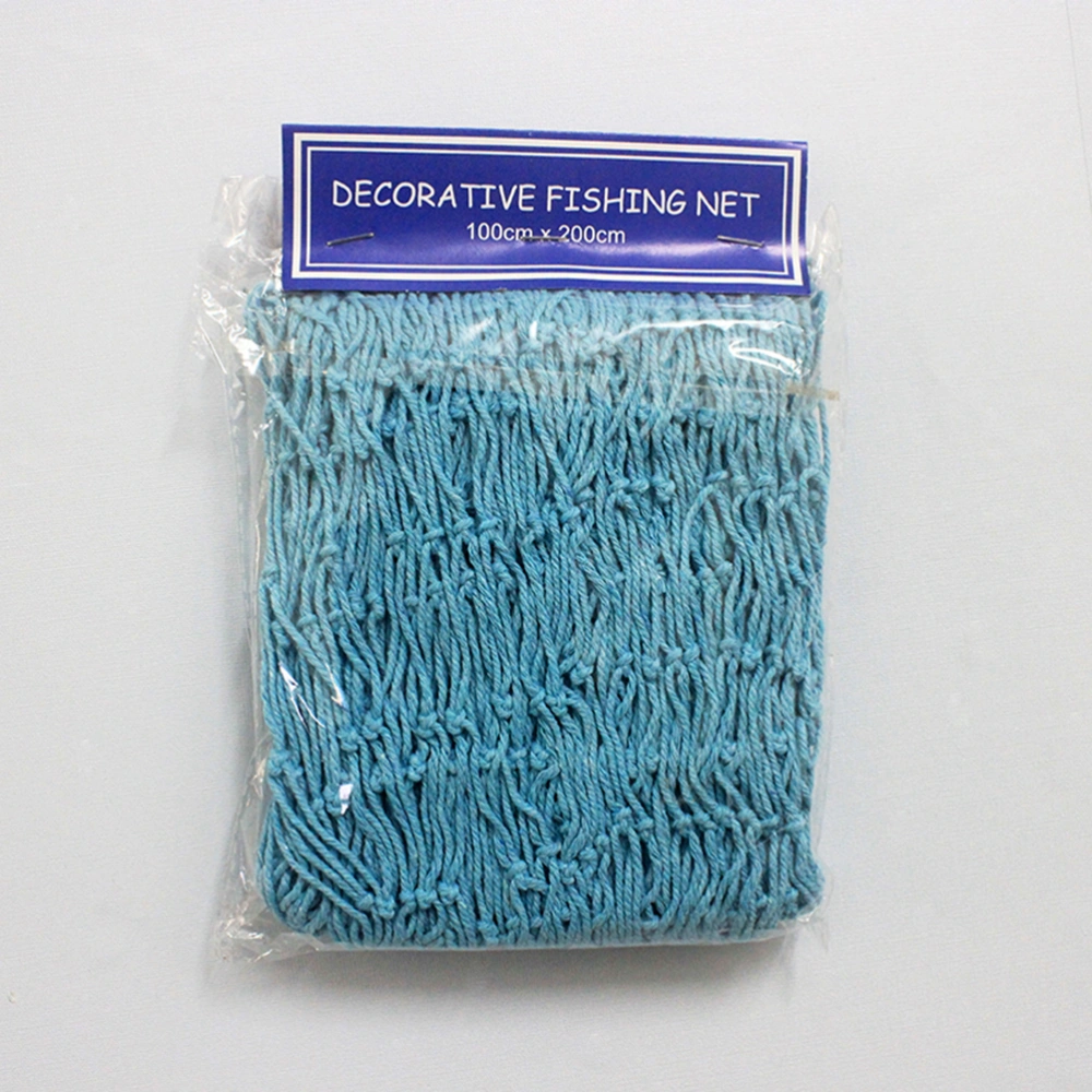 Mediterranean Style Fishing Net Creative Photo Props Wall Hanging Decor for Bedroom Living Room (Sky-blue)