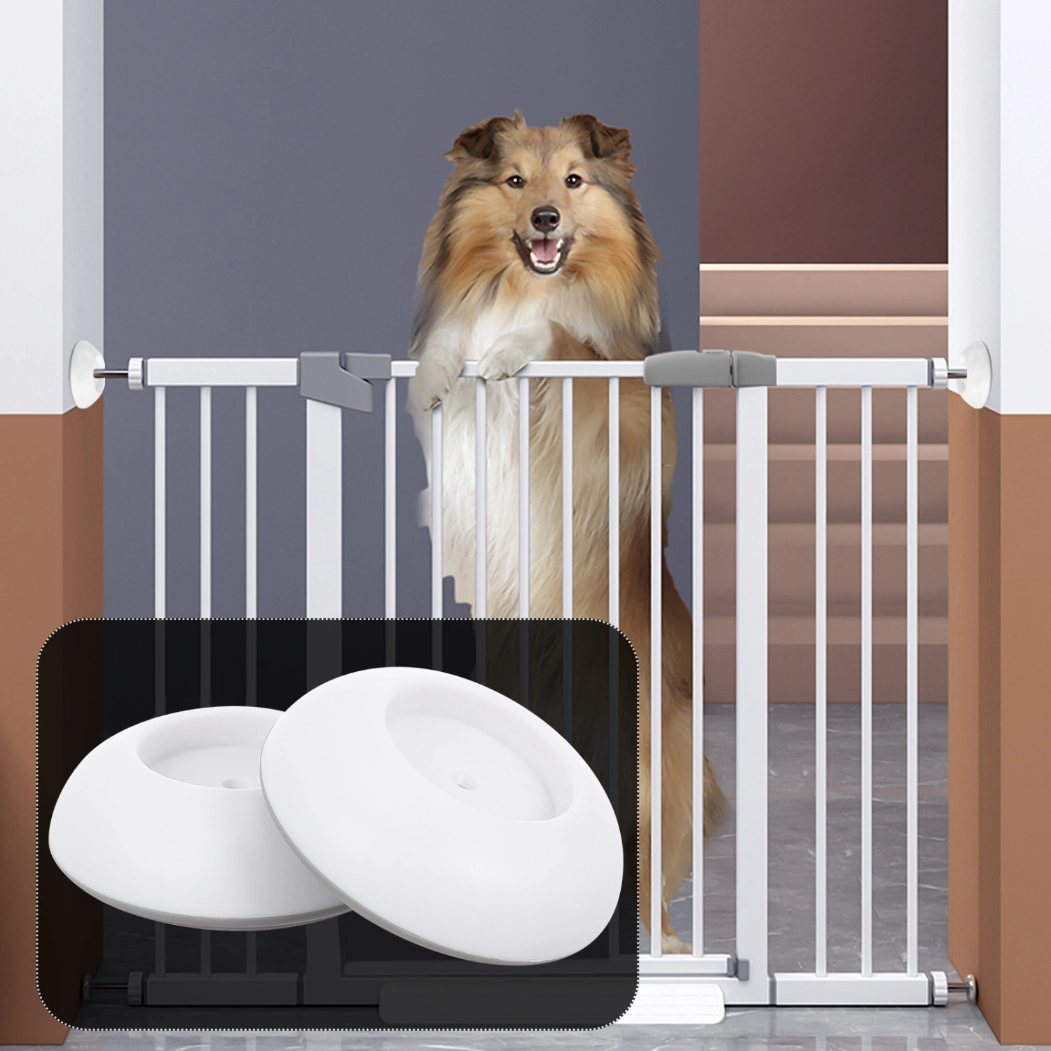 4pcs Children Safety Gate Guardrail Round Mat Tool Indoor Fence Round Mat