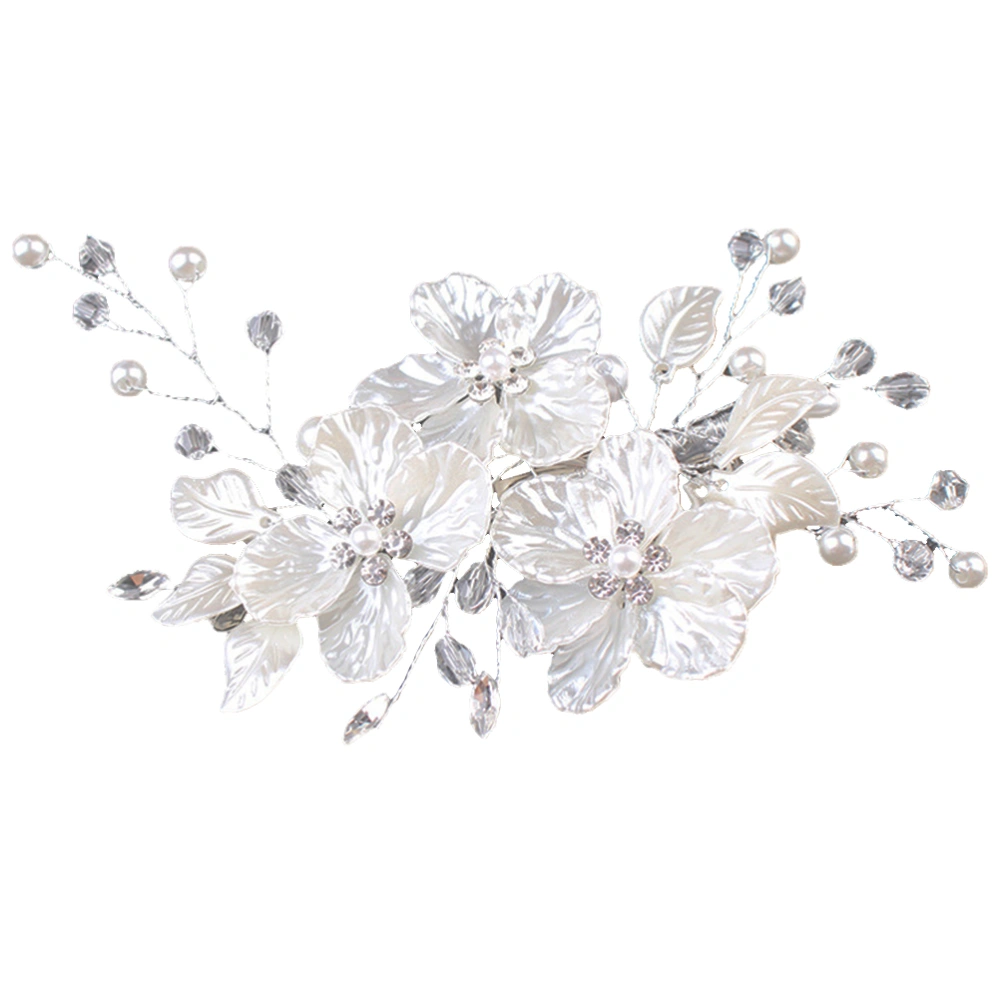 Pearl Flower Hair Clip Elegant Crystal Haipin Dress Accessories for Girls Bride Ladies