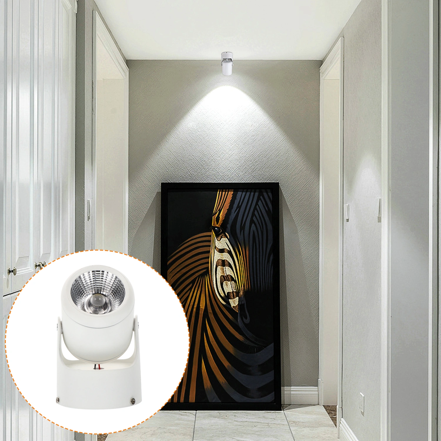 7W Rotating LED Spotlight Lamp Track Light Restaurant Bar Exhibition Hall Light