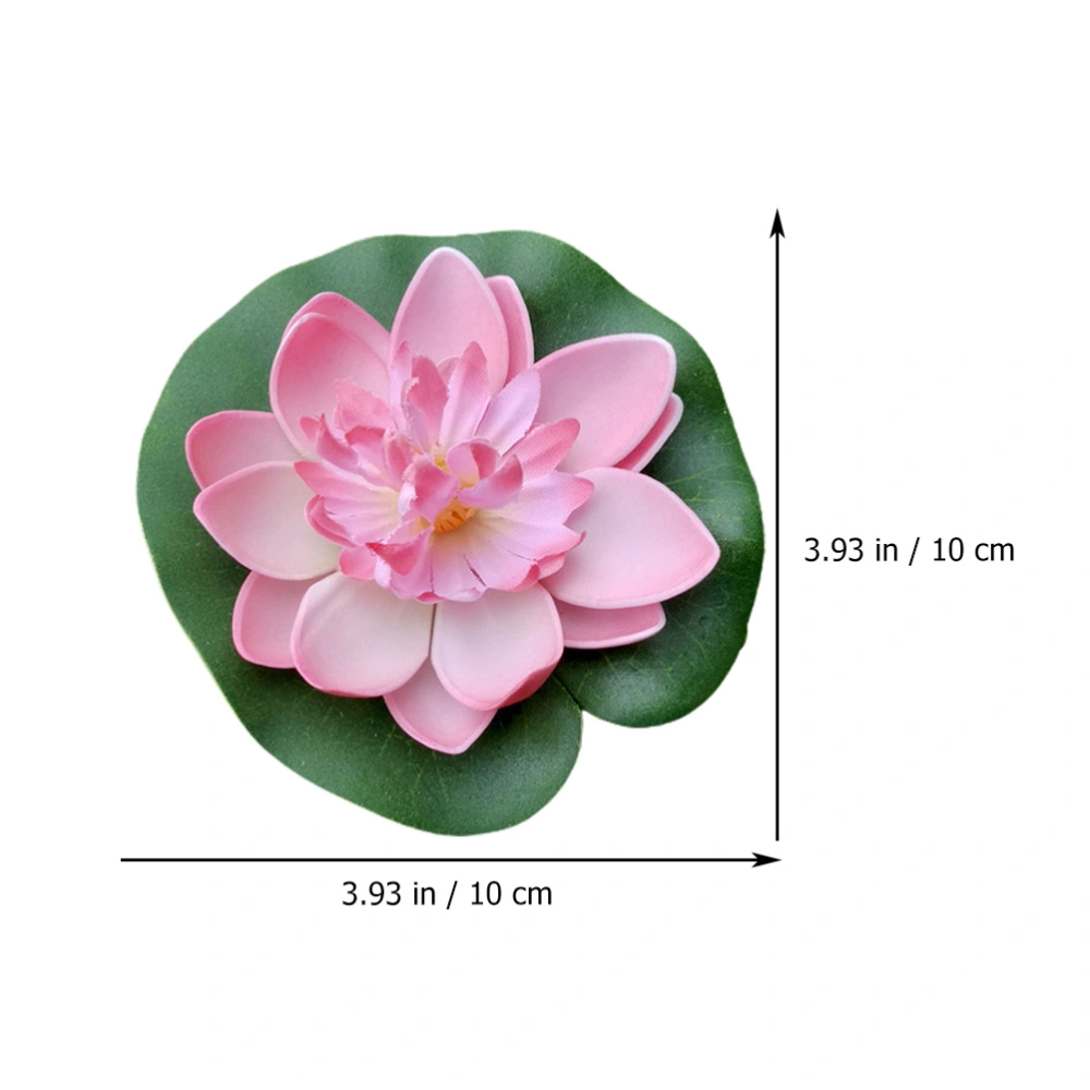 15Pcs Artificial Floating Lotus Adornments Pond Decors Garden Fake Lotus Decors