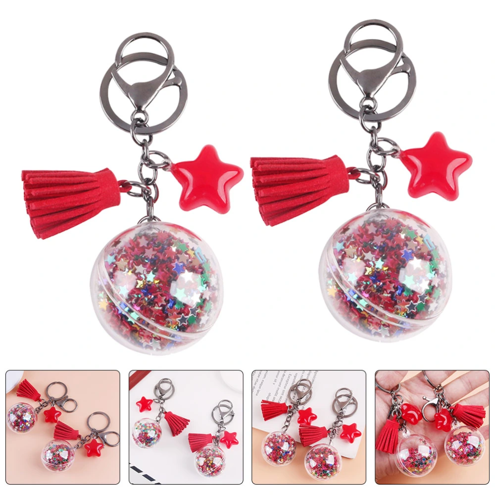 2pcs Creative Acrylic Ball Pendant Creative Jelly Star Keychain Keychain Pendant