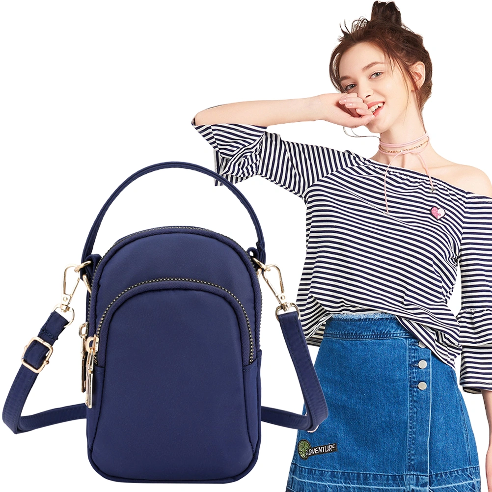 Women Portable Messenger Bag Handbag Waterproof Nylon Cloth Shoulder Bag Crossbody Satchel Shoulder Handbags for Ladies(Blue)