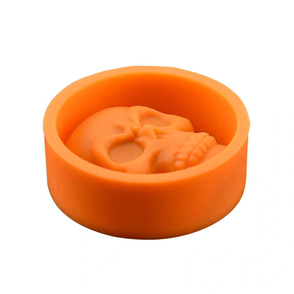 Food Grade Silicone Mini Baking Molds DIY Skull Pattern Baking Molds Jelly Molds Cake Molds Candy Molds (Orange)