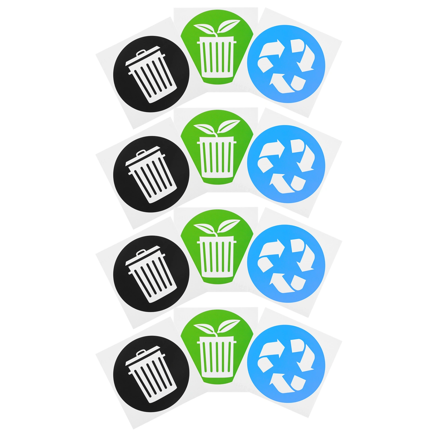 12pcs Adhesive Waste Sorting Stickers Trash Can Recycling Stickers Trash Label Decors