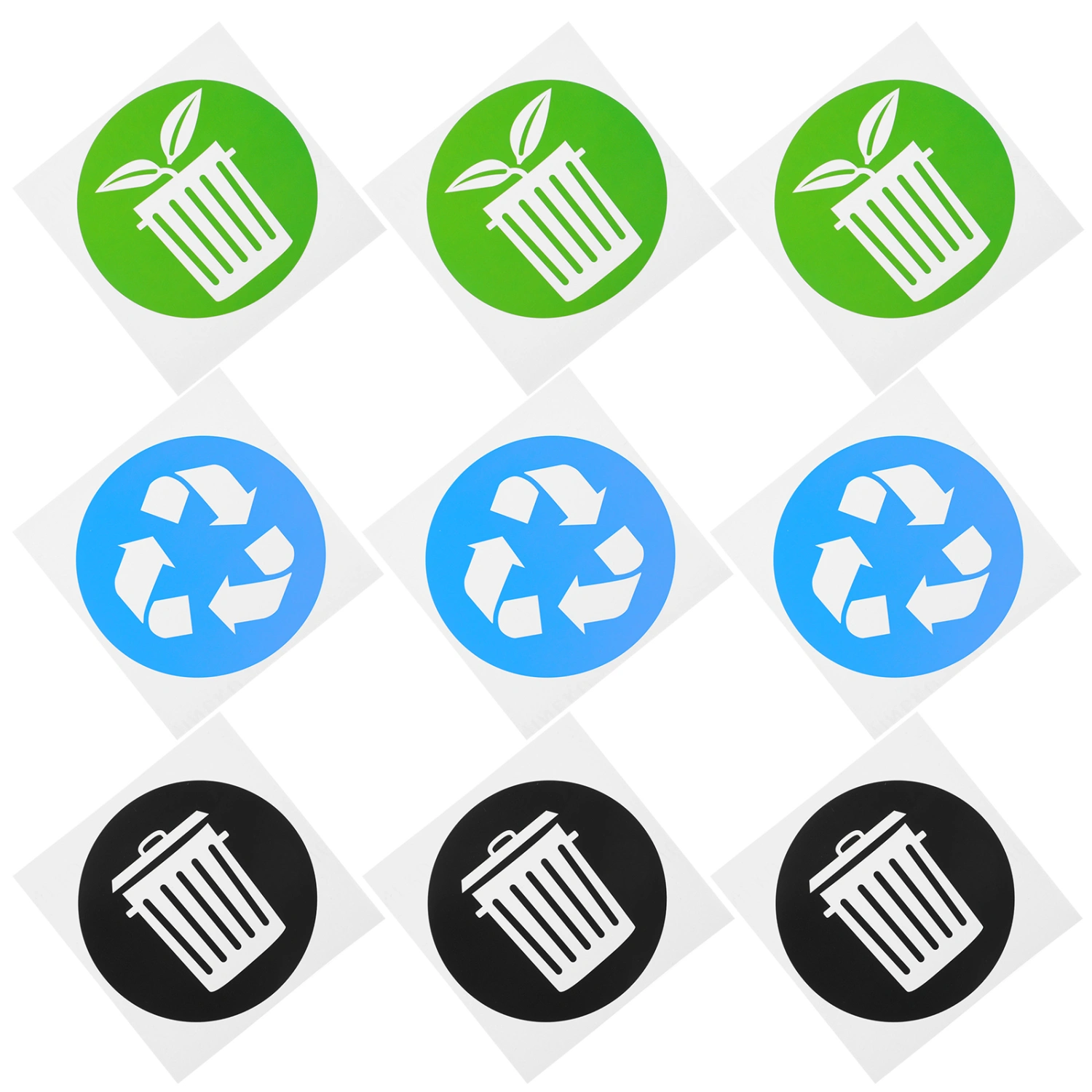 12pcs Adhesive Waste Sorting Stickers Trash Can Recycling Stickers Trash Label Decors