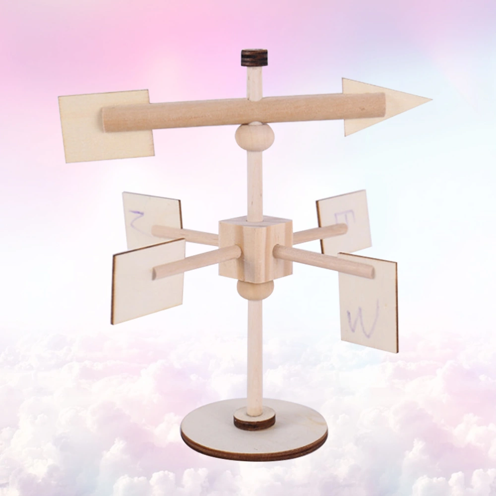 1pc Wind Vane Assembly Model Toy Kids DIY Model Toys Early Educational Toys (The Original Wood Color)