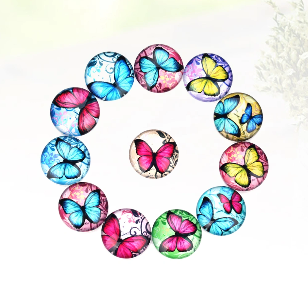 20PCS DIY Jewelry Accessories DIY Glass Interface Patch Creative DIY Time Glass Patch Circular Jewelry Making Material for DIY Jewelry Crafts Making Mixed Color Size 10MM