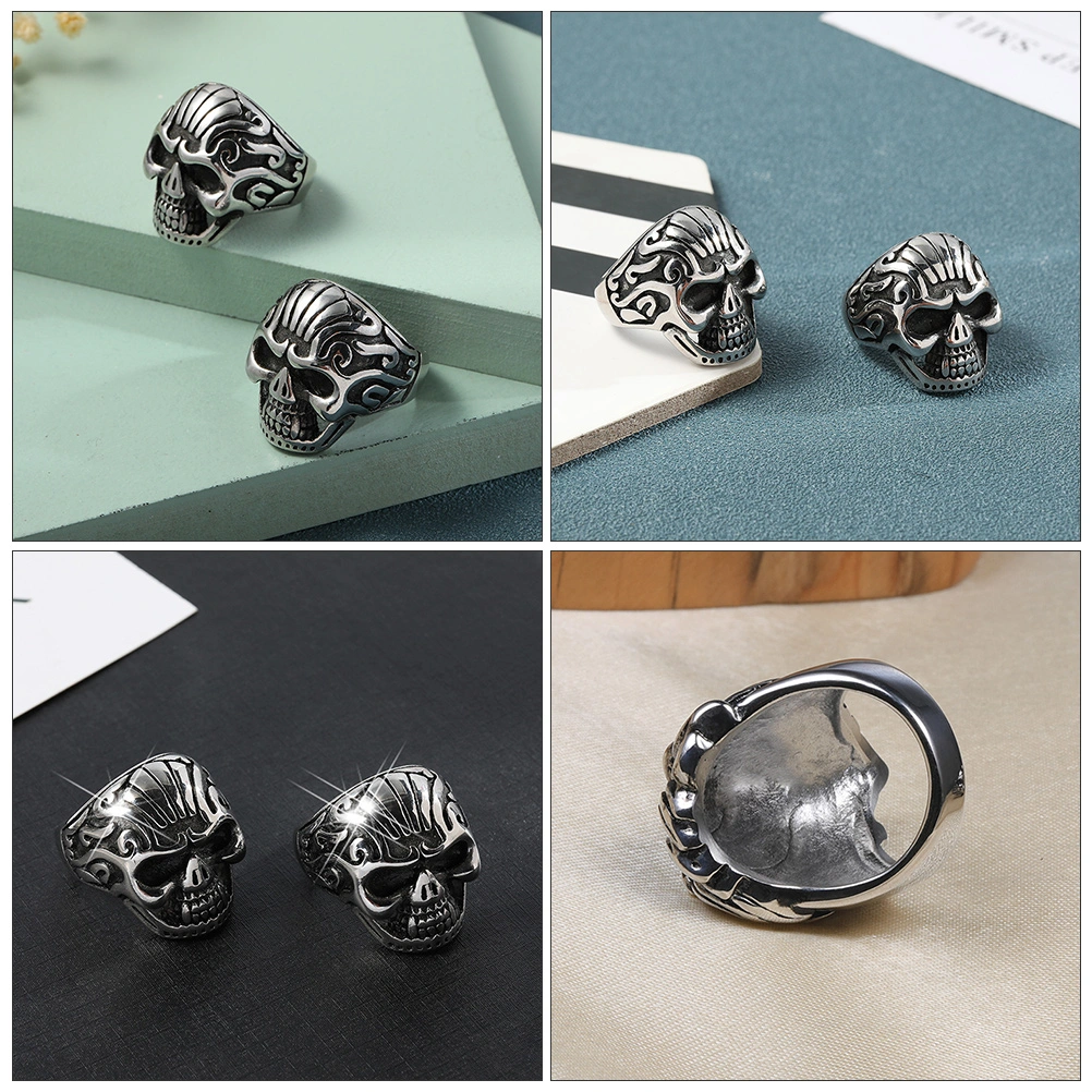 Gothic Style Skulls Ring Vintage Titanium Steel Finger Ring Finger Jewelry