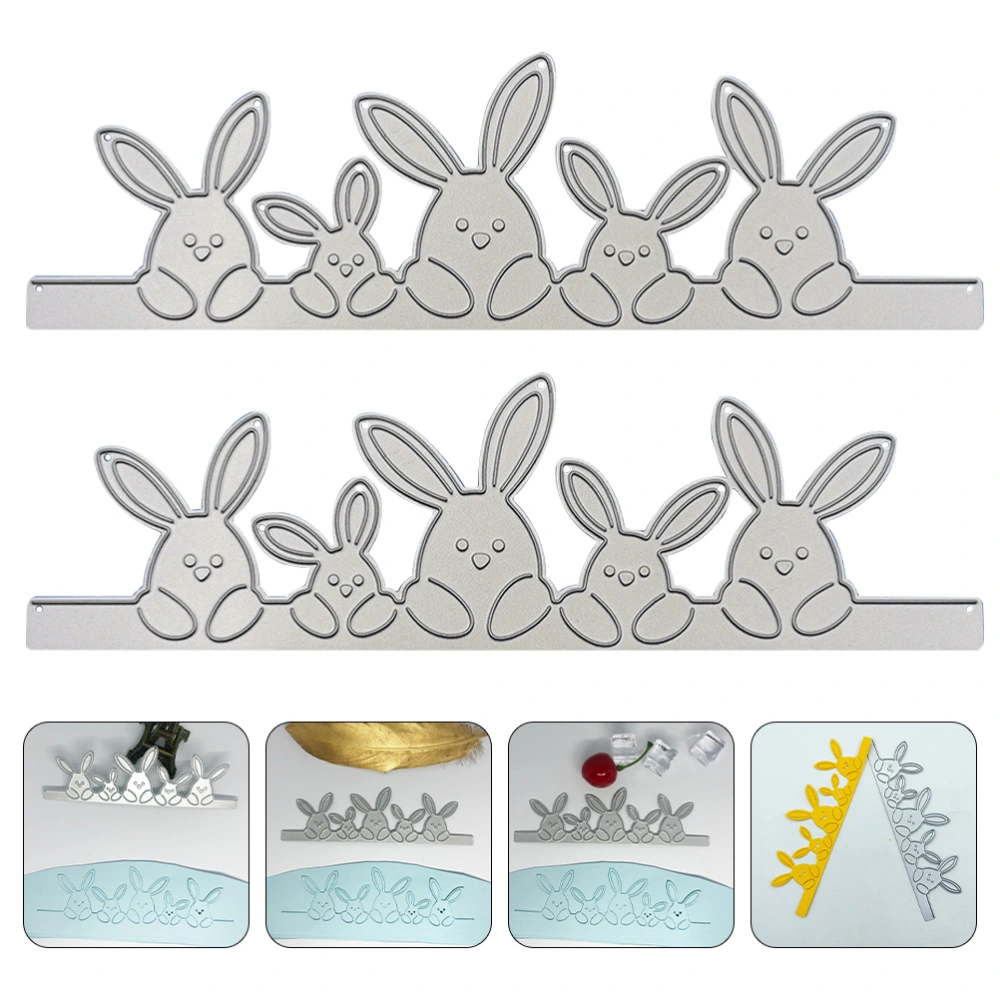 2pcs 5 Rabbits Easter Scrapbooking Paper Dies DIY Cards Making Stencils