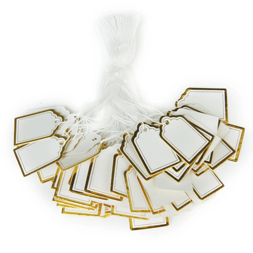 500pcs Rectangular Price Label Tags with Hanging String for Jewelry Watch Sale Display