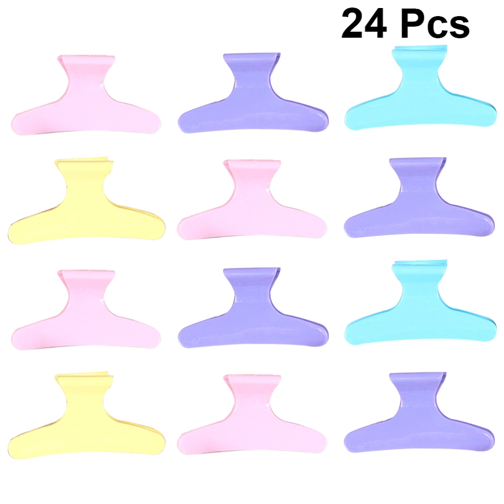 24pcs Clamps Non-slip Chic Styling Claw Hair Supplies Hair Clips Hair Accessory for Hair Salon (Random Color)