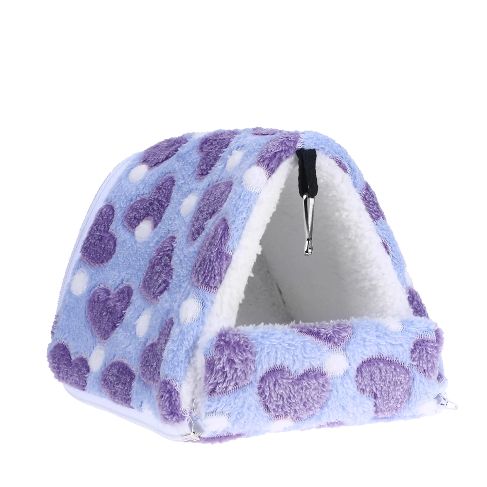 Detachable Hamster Winter Sleep Bed Hedgehog Warm Cotton Pet Bed Nest Creative Pet Supplies (Purple, 14x12cm)