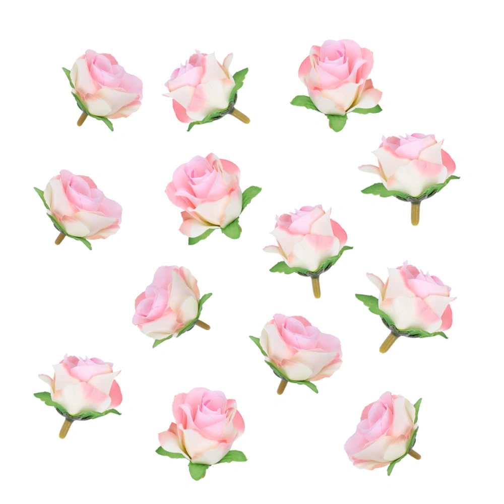 60Pcs Simulated Rose Flower Silk Pink Rose Flower Wedding Decor for Home Party