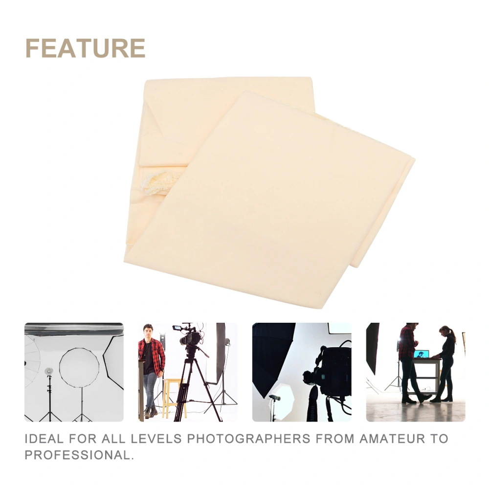 1PC Photo Background Cloth Pure Color Photography Backdrop Cloth No Reflective Photography Hanging Cloth Live Shooting Props Cloth Studio Accessory for Studio Store Home with 4PCS Hooks (Beige)