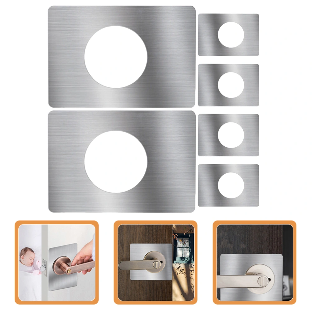 6pcs Door Reinforcement Plates Stainless Steel Door Striker Plates Door Knob Plates