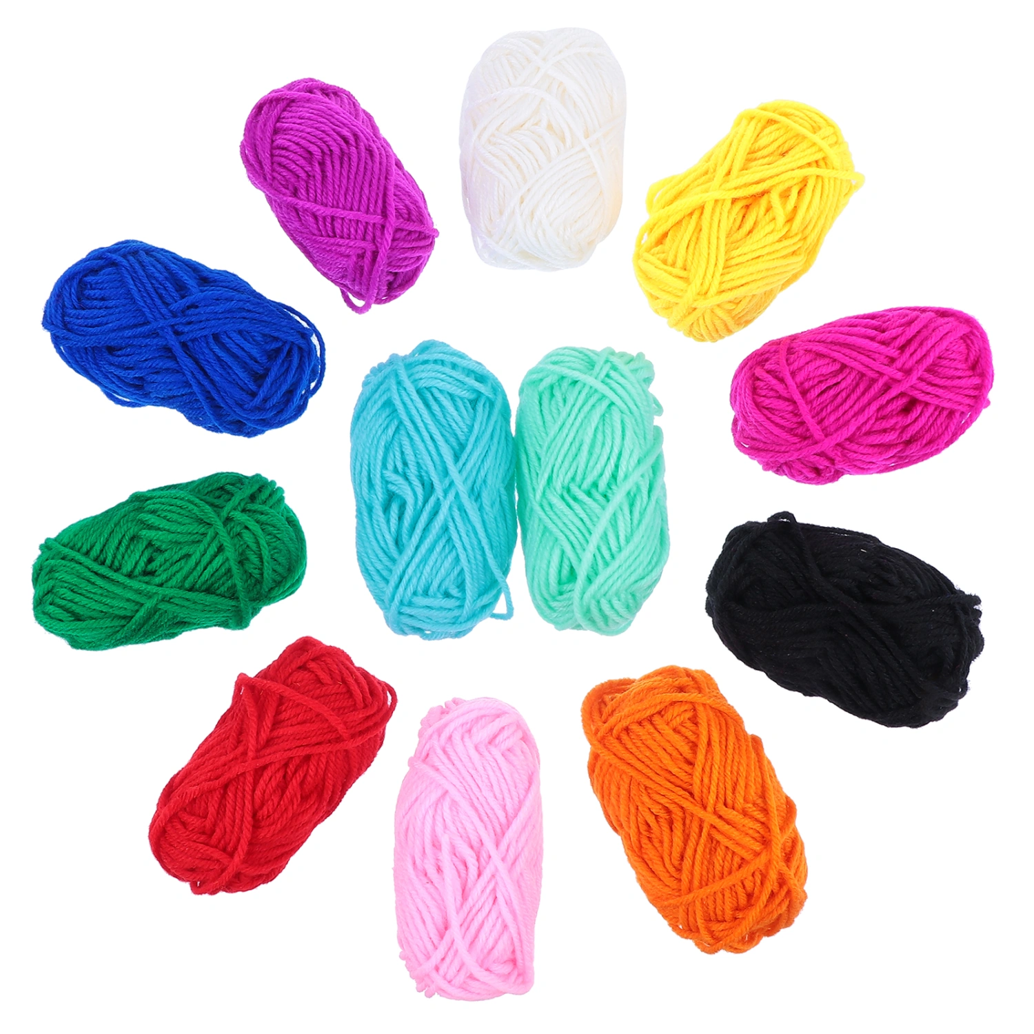 12 Rolls Acrylic Yarn 12 Colors Knitting Crochet DIY Wool Craft Making Yarn