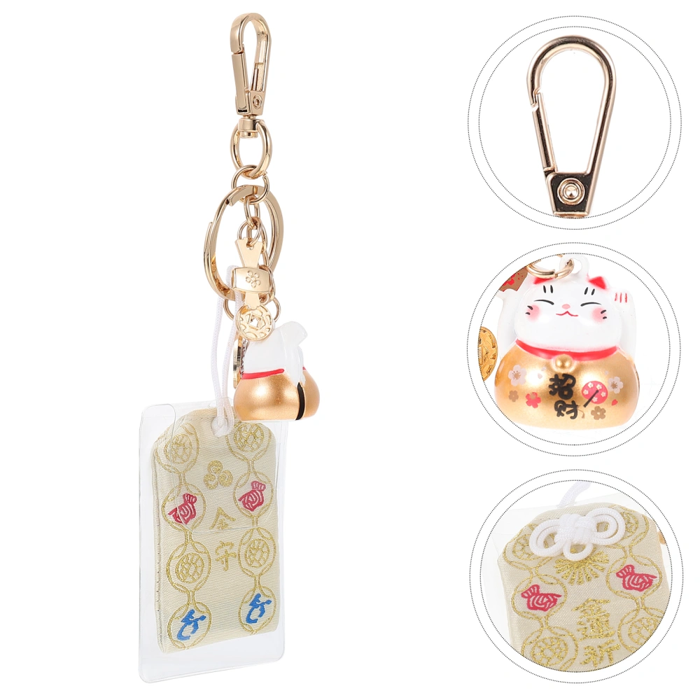 Japanese-type Amulet Pendant Japanese-style Peace Blessing Bag Luck Cat Keychain