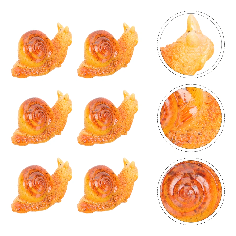 6pcs Simulation Snail Decor Snail Model Micro Landscape Decor Gardening Decor