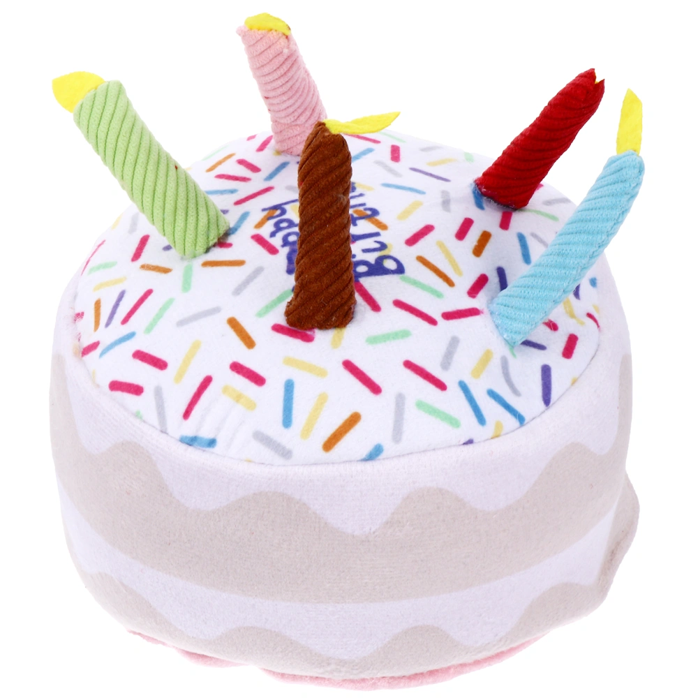 Creative Plush Birthday Cake Toy Pet Grinding Plaything Birthday Supplies