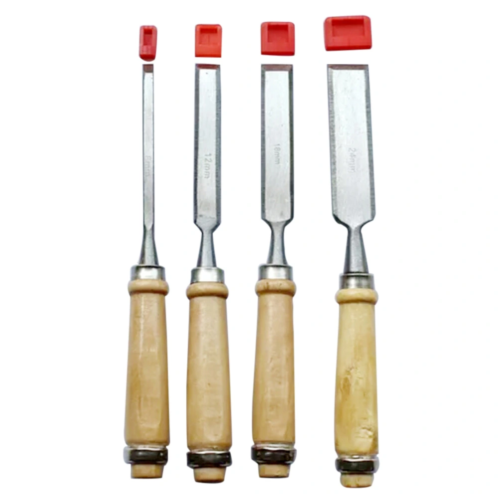 4 PCS/Set Wood Carving Hand Chisel Tool Set Woodworking Professional Gouges - 6/12/18/24mm