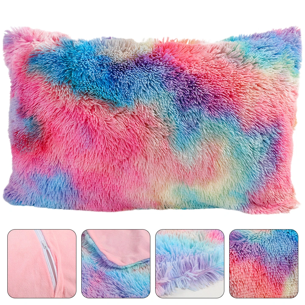 Throw Pillow Cover Long Shaggy Pillow Case Decorative Pillow Cover Protector for Sofa
