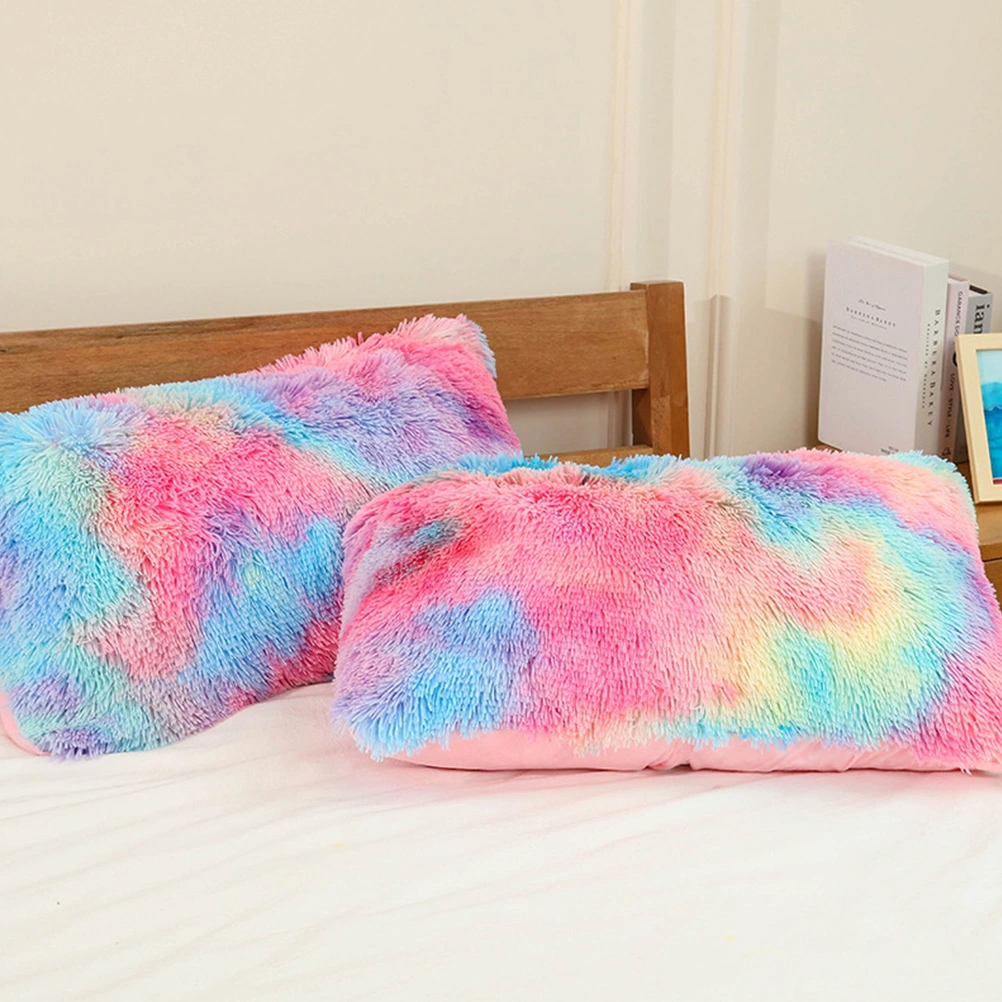 Throw Pillow Cover Long Shaggy Pillow Case Decorative Pillow Cover Protector for Sofa