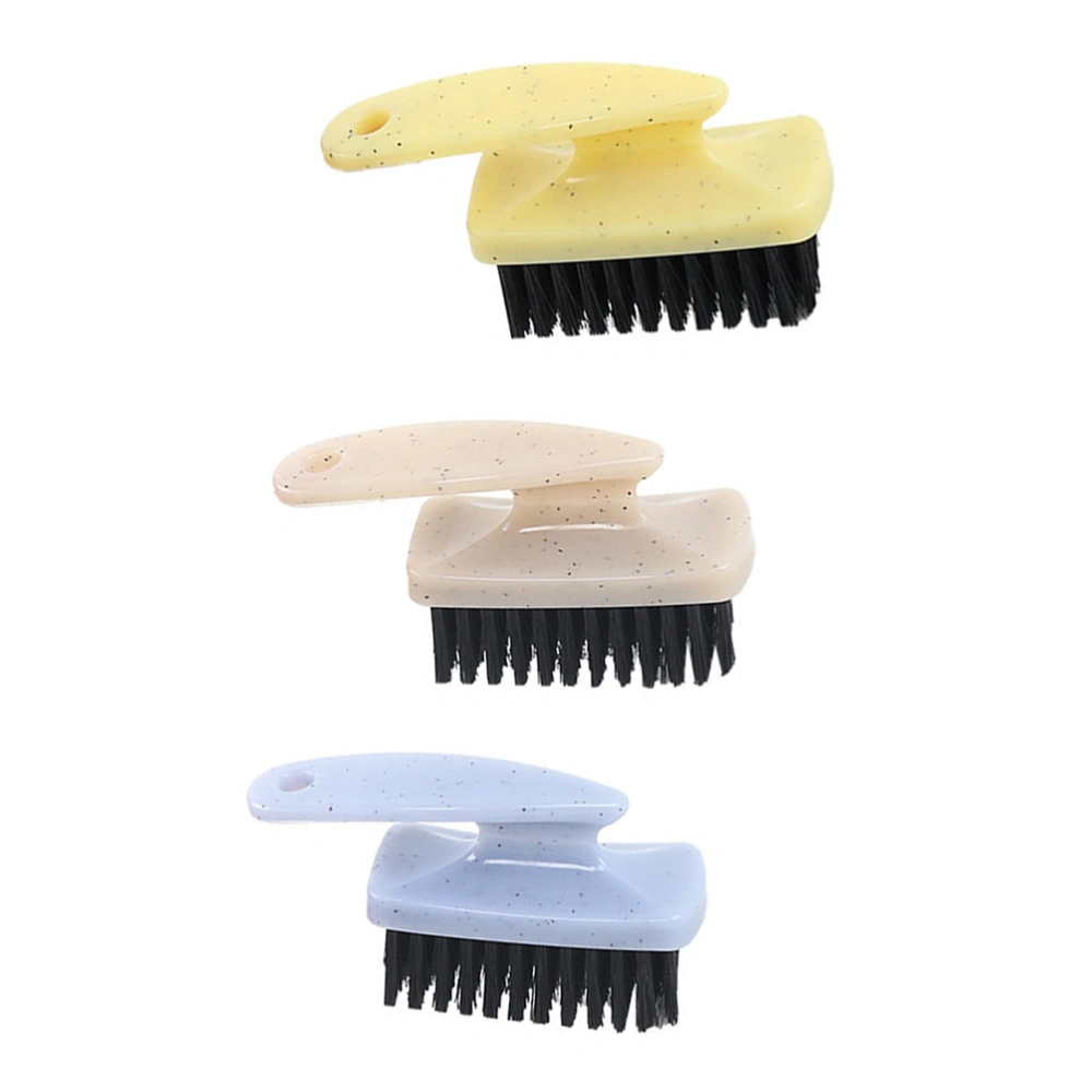 3pcs Household Cleaning Brush Handle Brush for Clothes Furniture Kitchen (Light Yellow, Light Blue, Apricot)